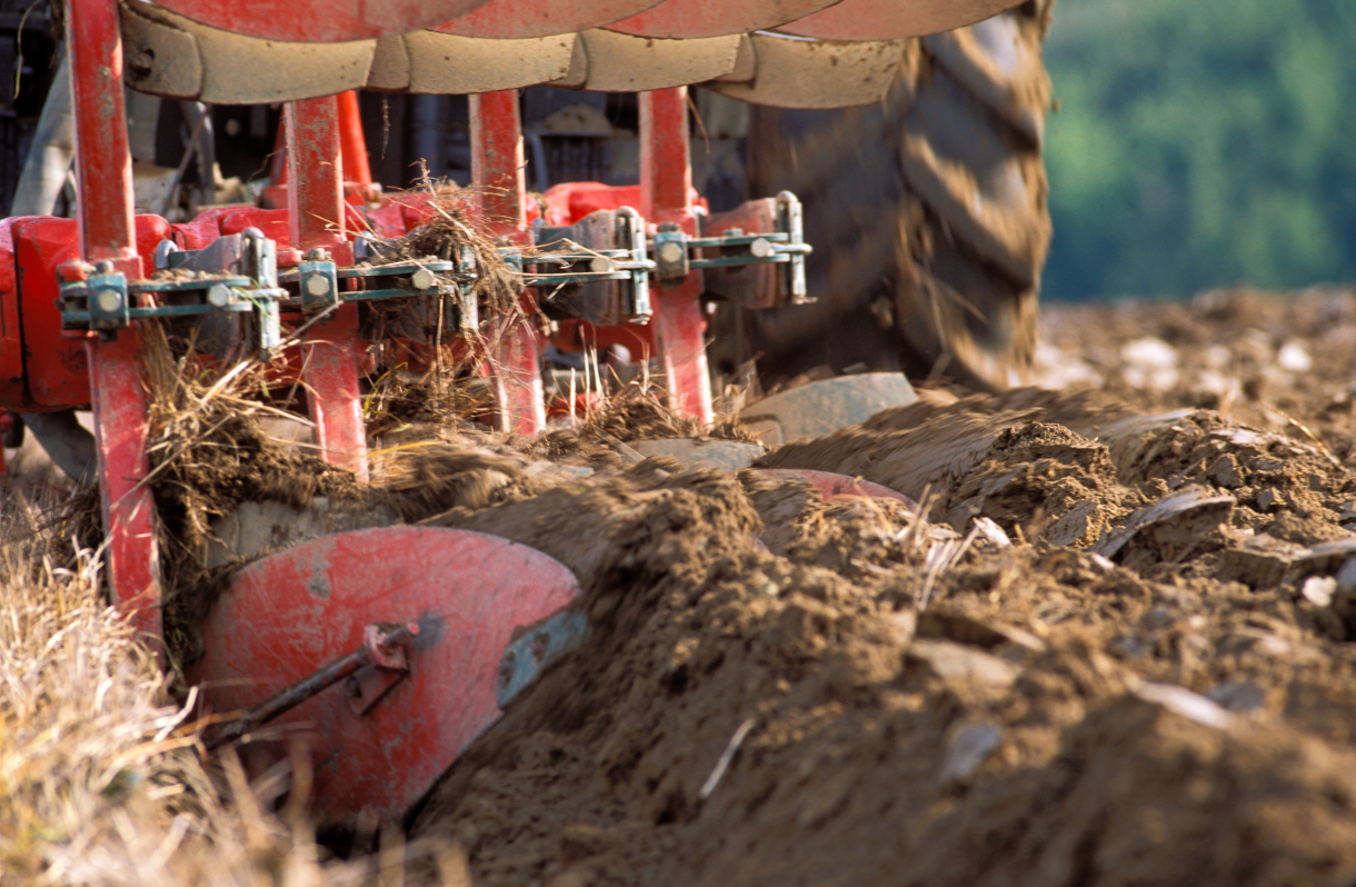 Tractor ploughing